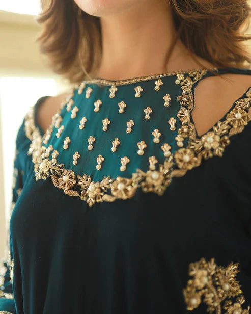 AFROZEH MICRO 9000 VELVET EMBROIDERED - 3 PC UNSTITCHED