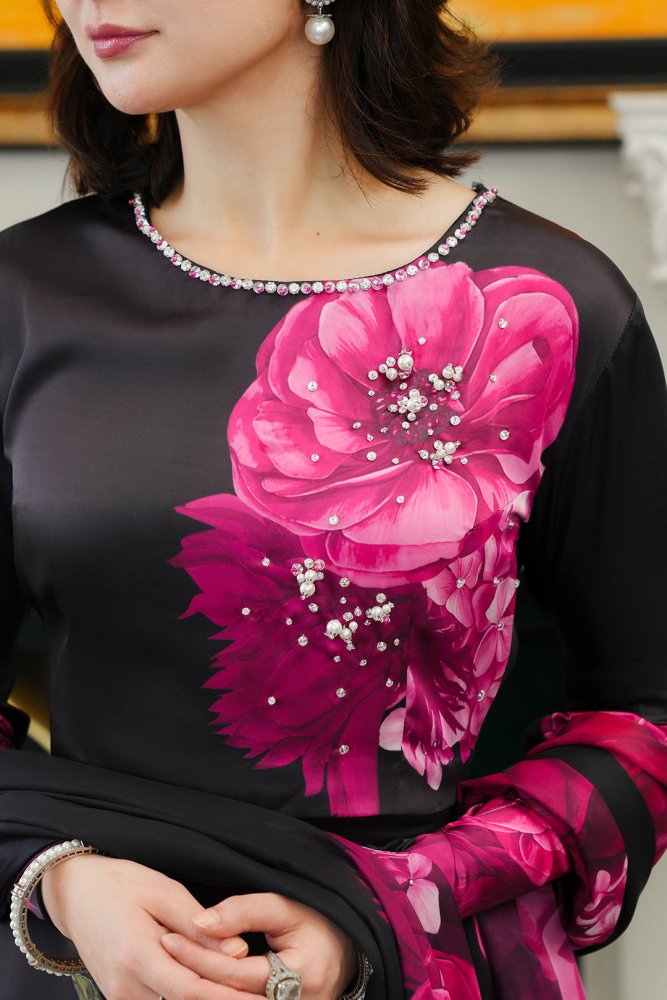 DIGITAL PRINTED SILK - 3 PC UNSTITCHED