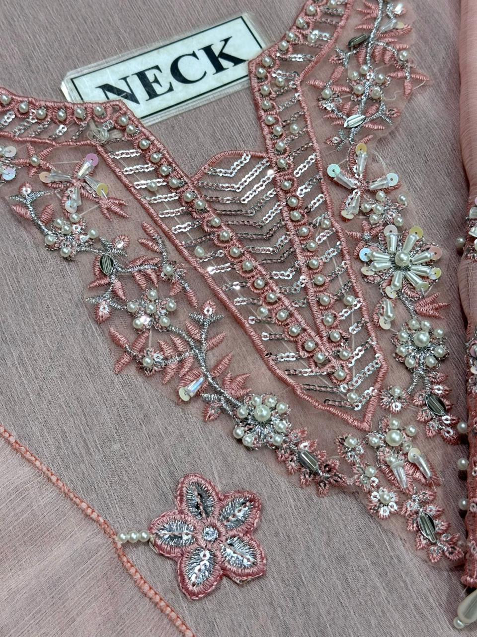 BAROQUE EMBROIDERED CHIFFON - 3 PC UNSTITCHED