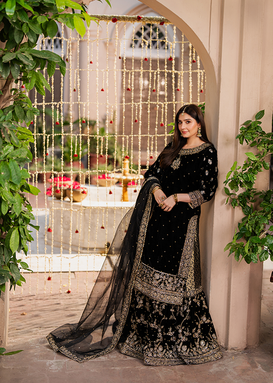 HASEEN’S EMBROIDERED WEDDING CHIFFON - 3 PC UNSTITCHED