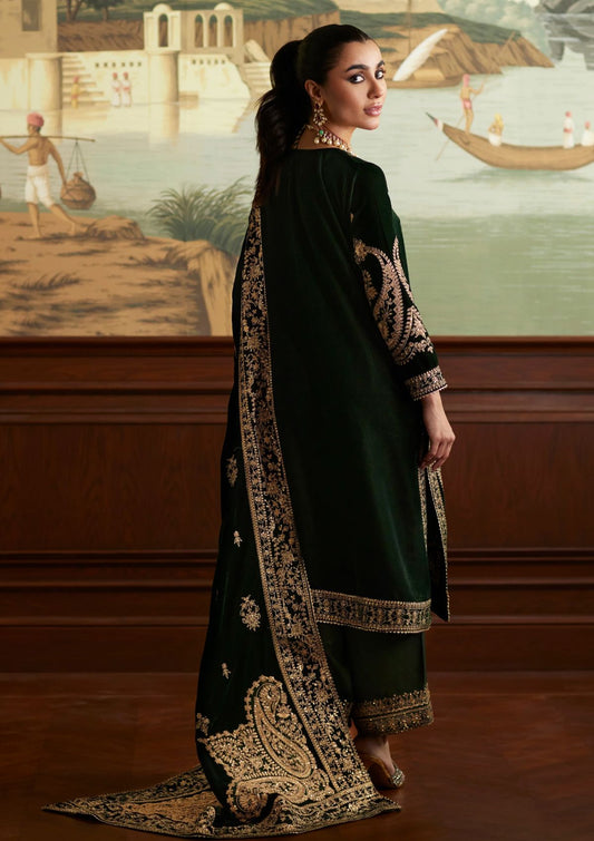 MINA HASSAN MICRO 9000 VELVET EMBROIDERED - 3 PC UNSTITCHED