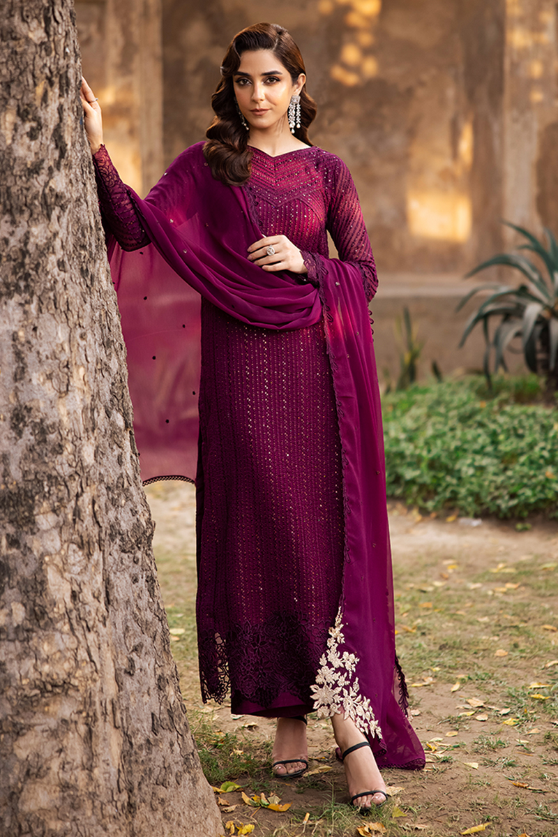 AZURE LUXURY WEDDING EMBROIDERED CHIFFON - 3 PC UNSTITCHED