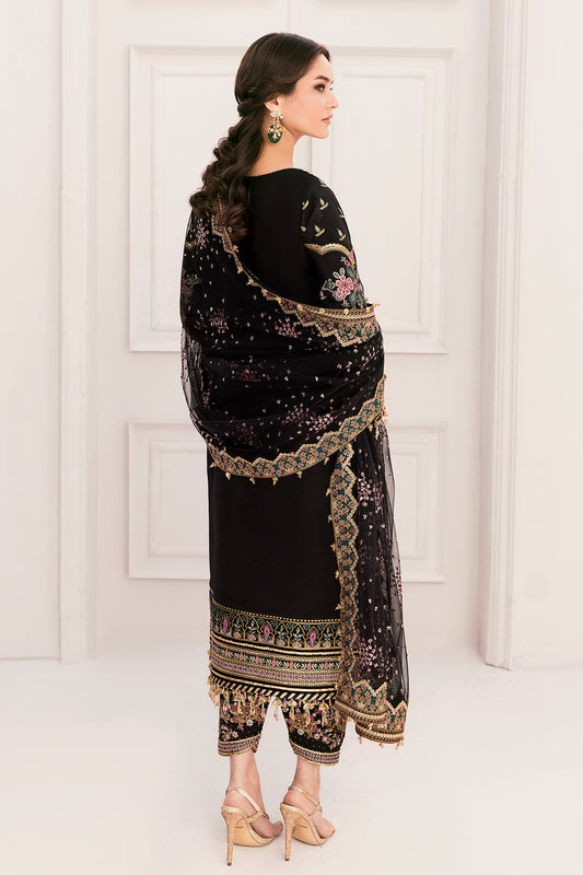BAROQUE LUXURY EMBROIDERED NET - 3 PC UNSTITCHED