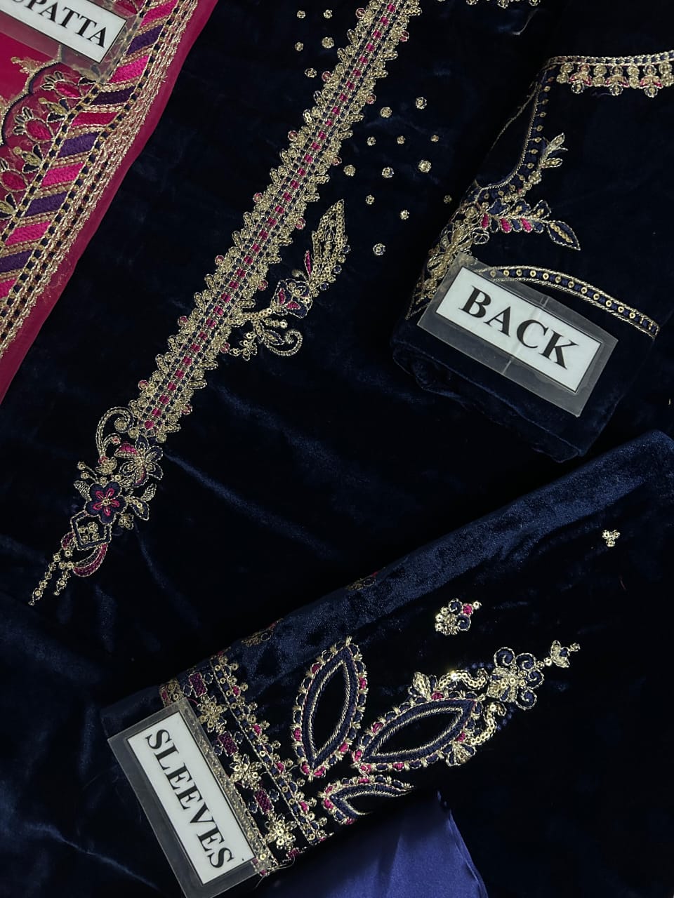 NAQASHI EMBROIDERED 9000 MICRO VELVET - 3 PC UNSTITCHED