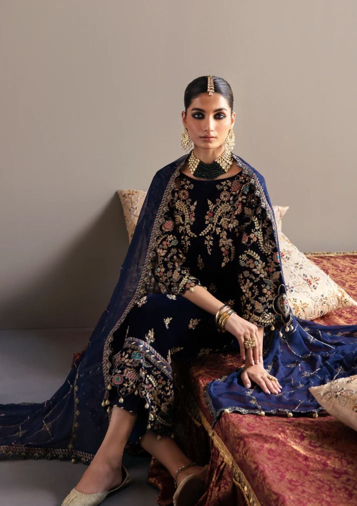 EMAAN ADEEL LUXURY EMBROIDERED VELVET - 3 PC UNSTITCHED