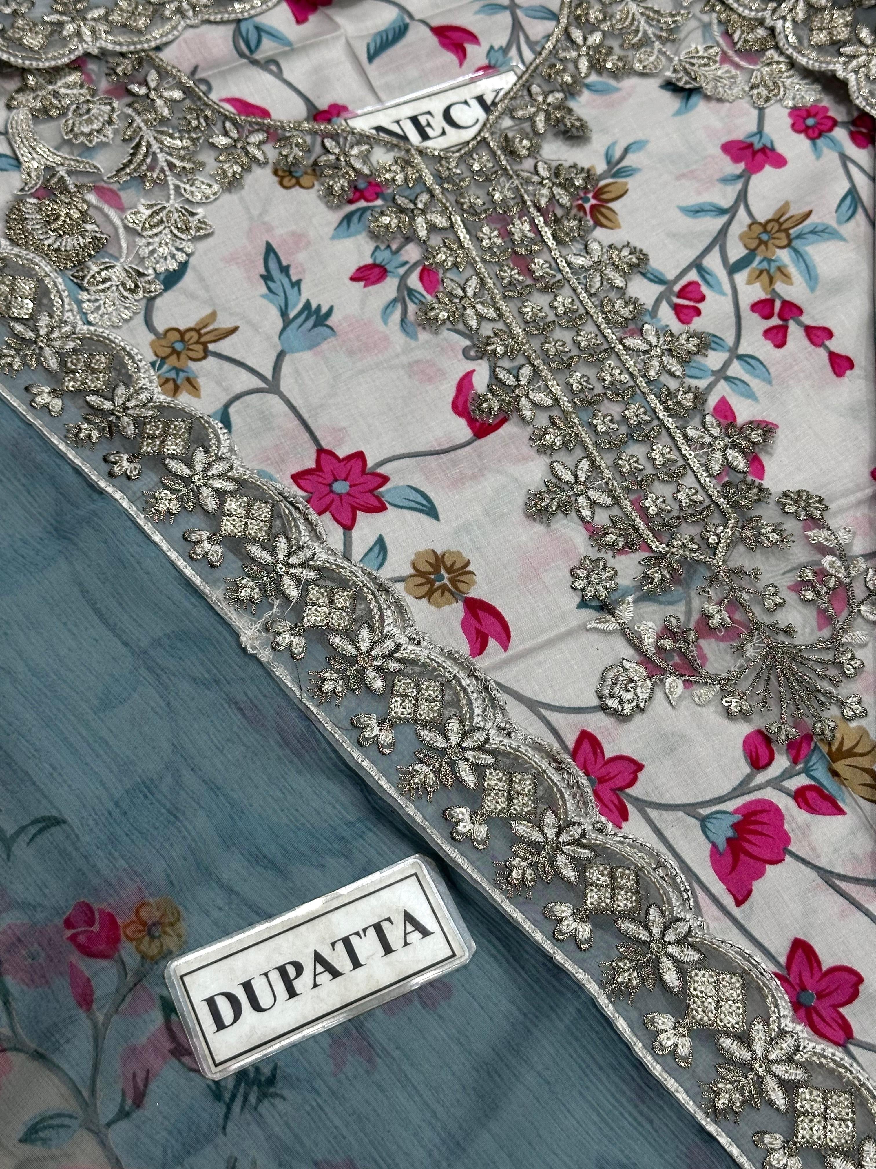 IZNIK EMBROIDERED LAWN - 3 PC UNSTITCHED