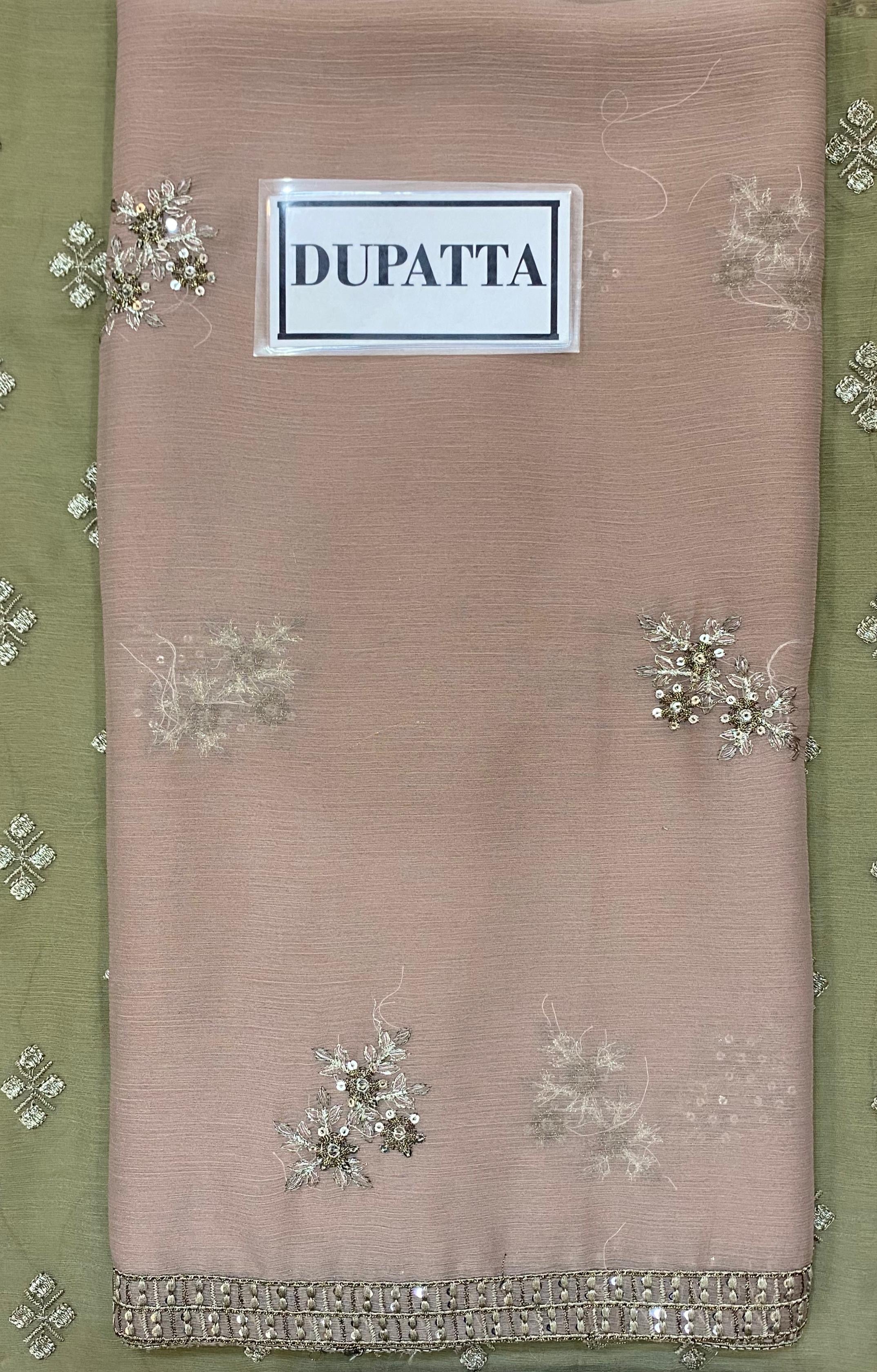 FLOSSIE LUXURY EMBROIDERED CHIFFON - 3 PC UNSTITCHED