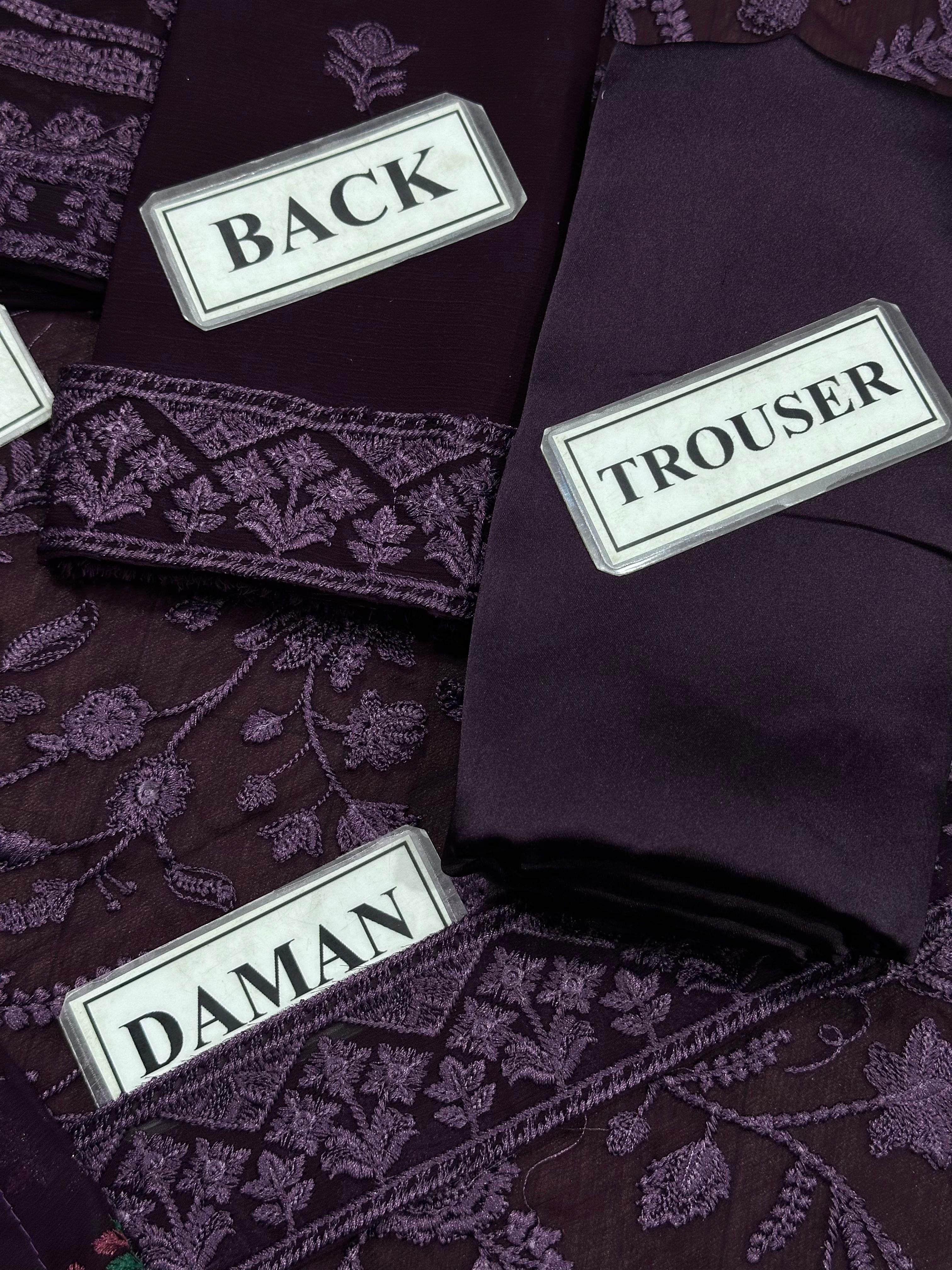 ZARIF EMBROIDERED CHIFFON - 3 PC UNSTITCHED