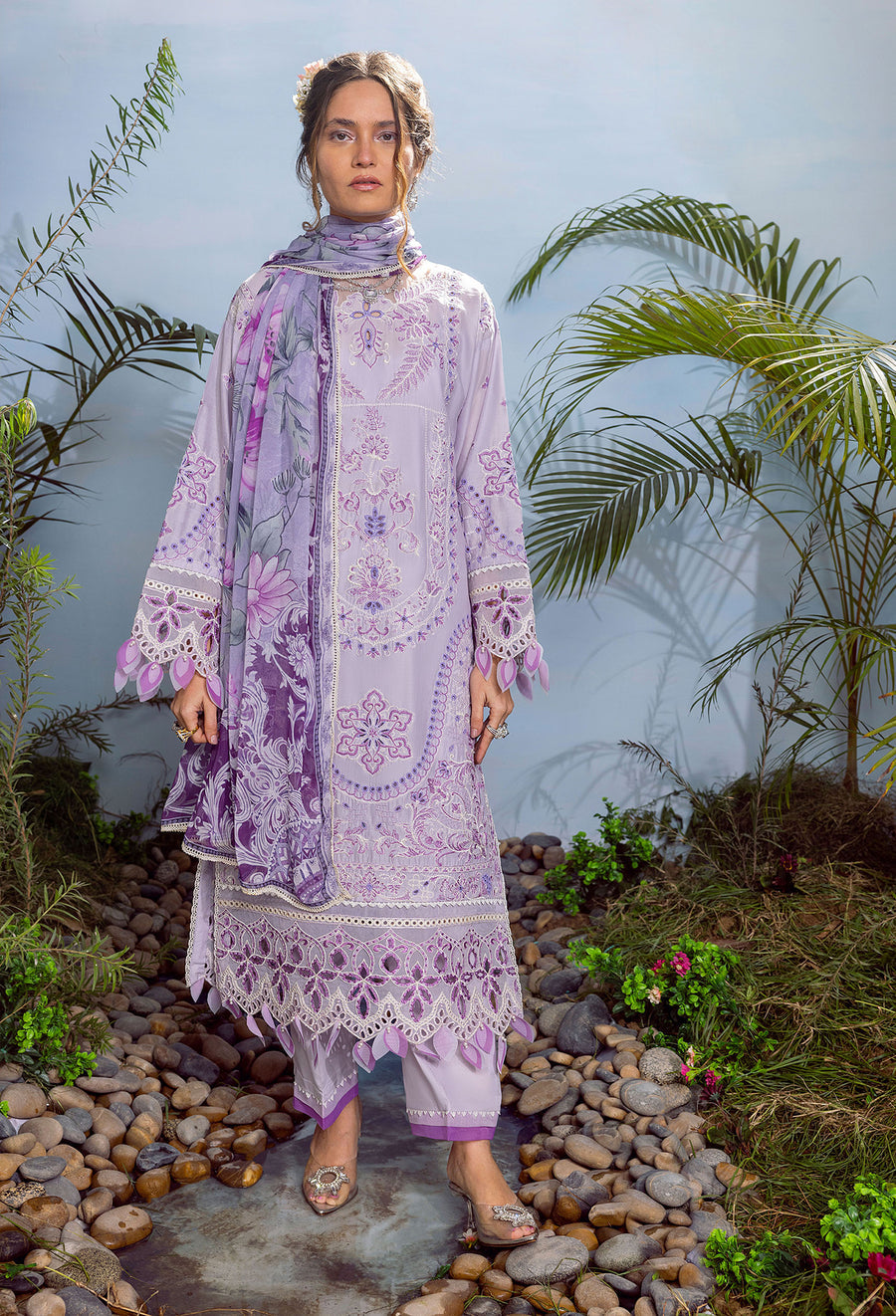 ADAN LIBAS EMBROIDERED LAWN - 3 PC UNSTITCHED