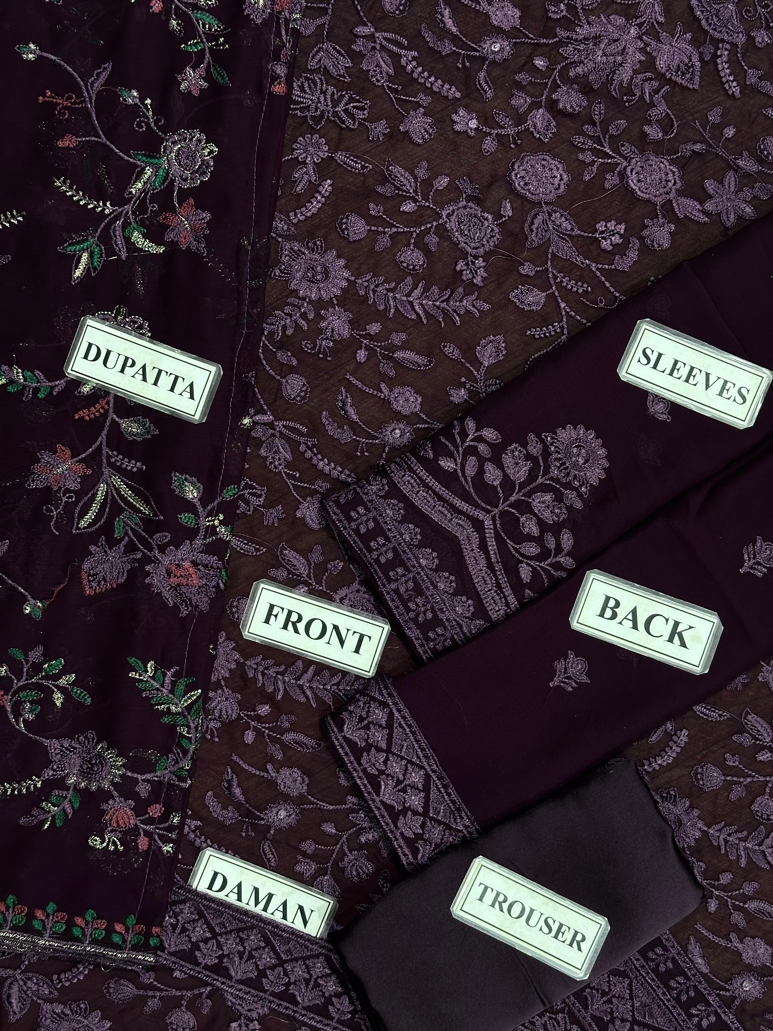 ZARIF EMBROIDERED CHIFFON - 3 PC UNSTITCHED