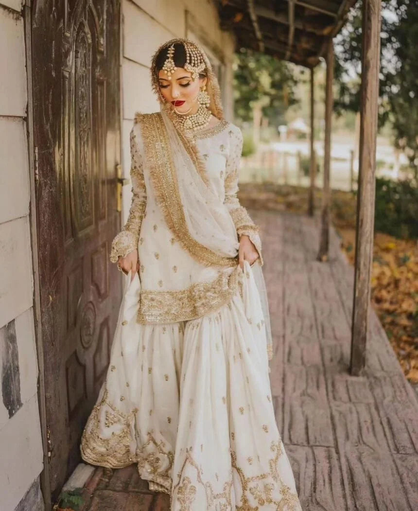 MAHA WAJAHAT BRIDAL PURE CHIFFON EMBROIDERED - 3 PC UNSTITCHED
