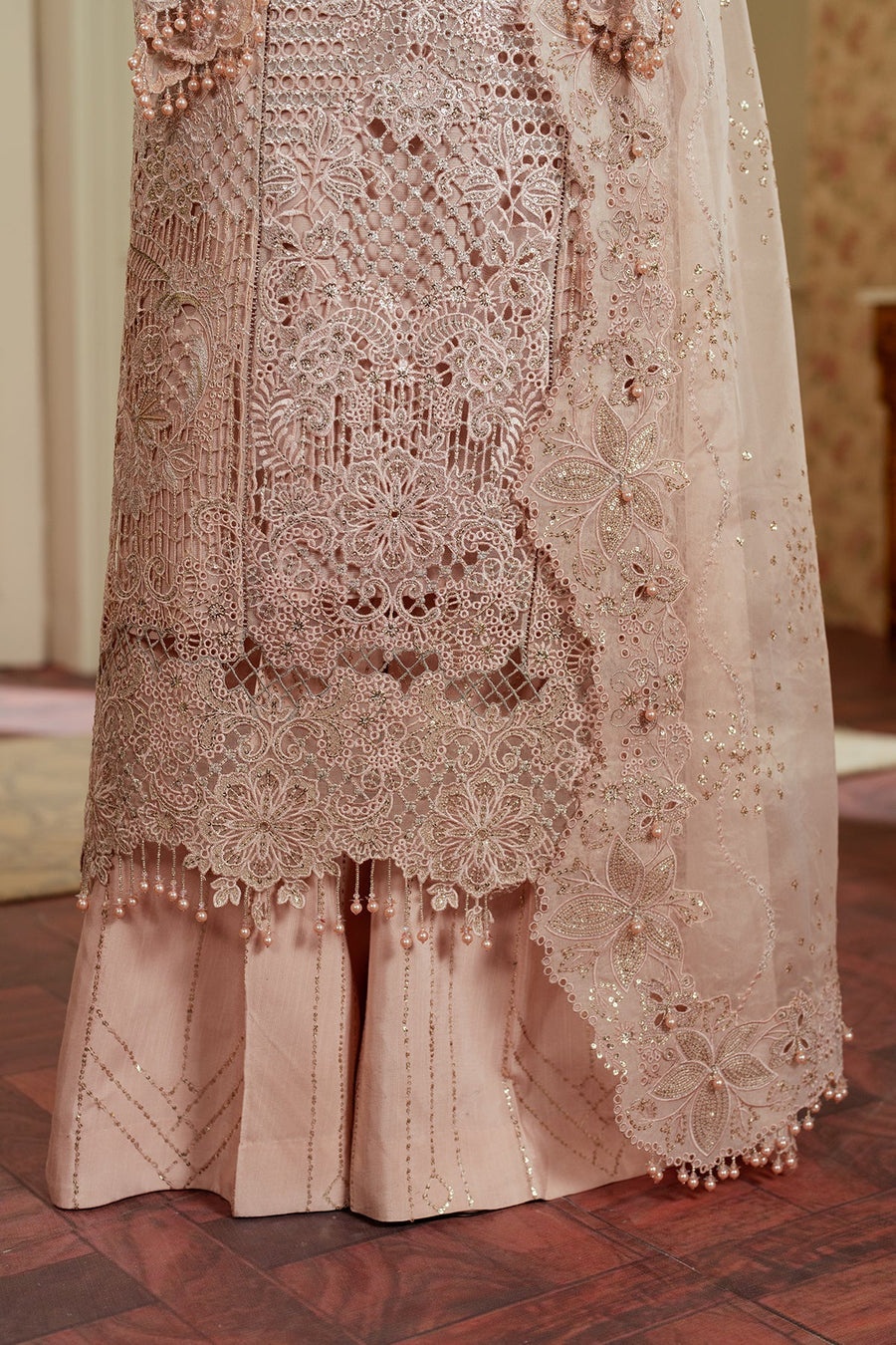 BAROQUE CHANTELLE EMBROIDERED ORGANZA - 3 PC UNSTITCHED