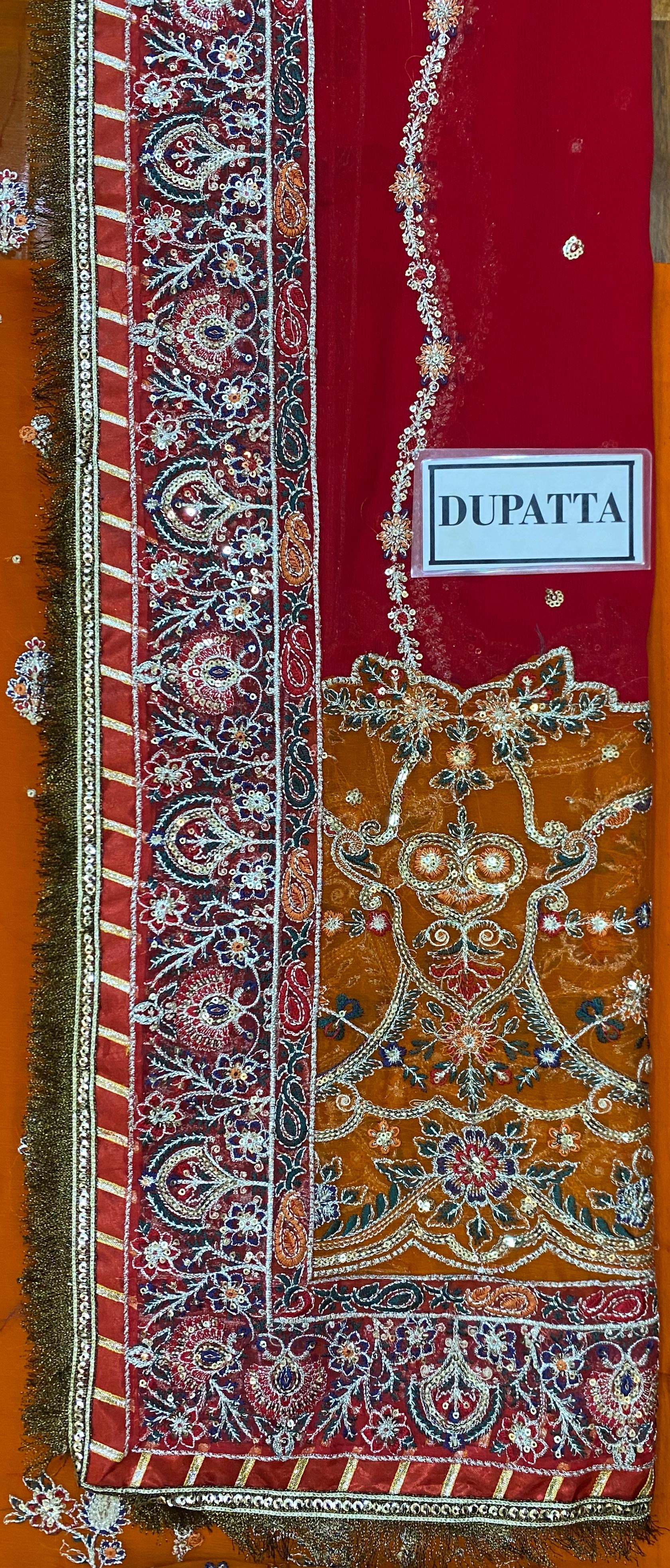 BAROQUE LUXURY EMBROIDERED CHIFFON - 3 PC UNSTITCHED SUIT