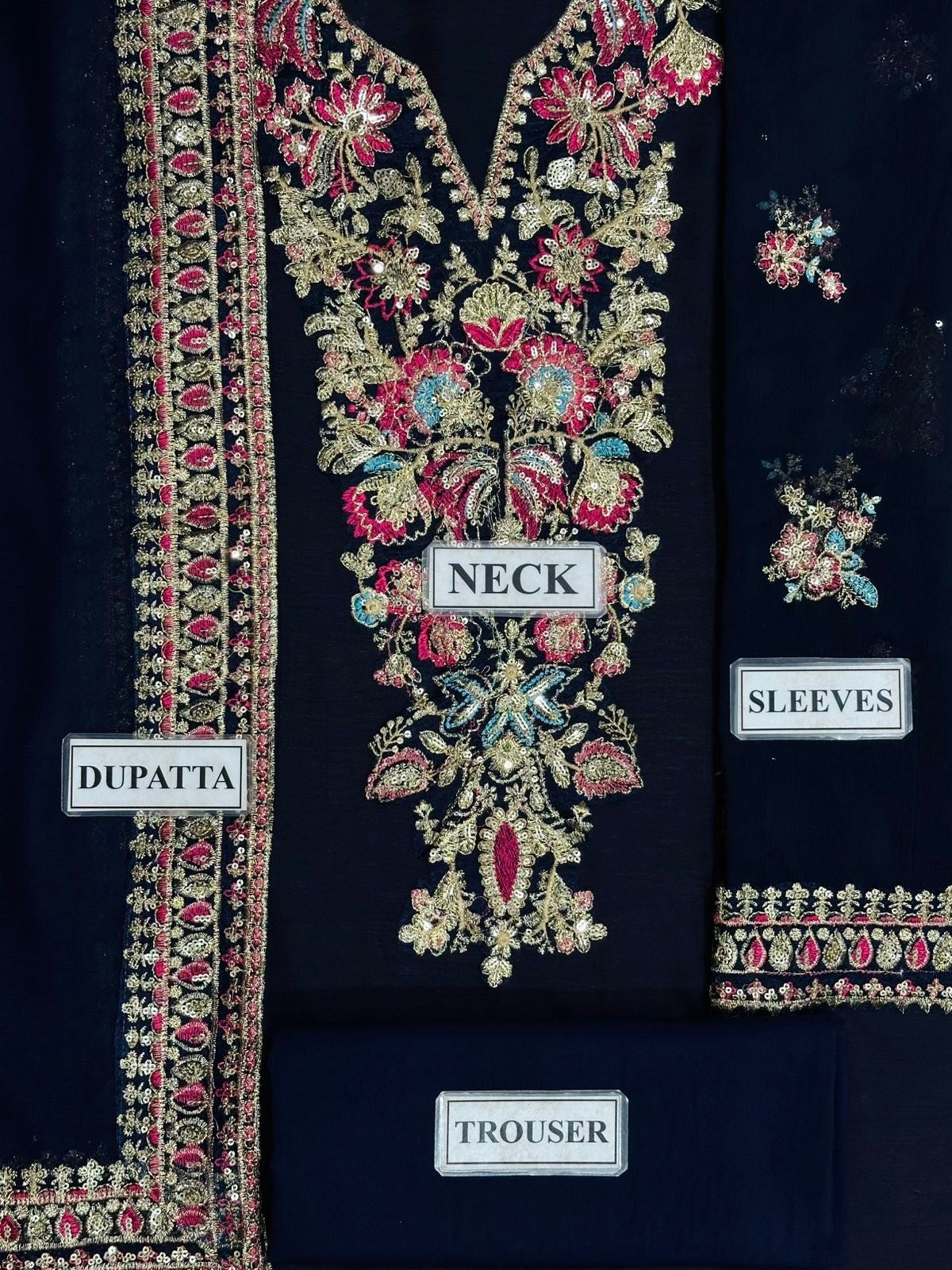 BAROQUE EMBROIDERED CHIFFON - 3 PC UNSTITCHED