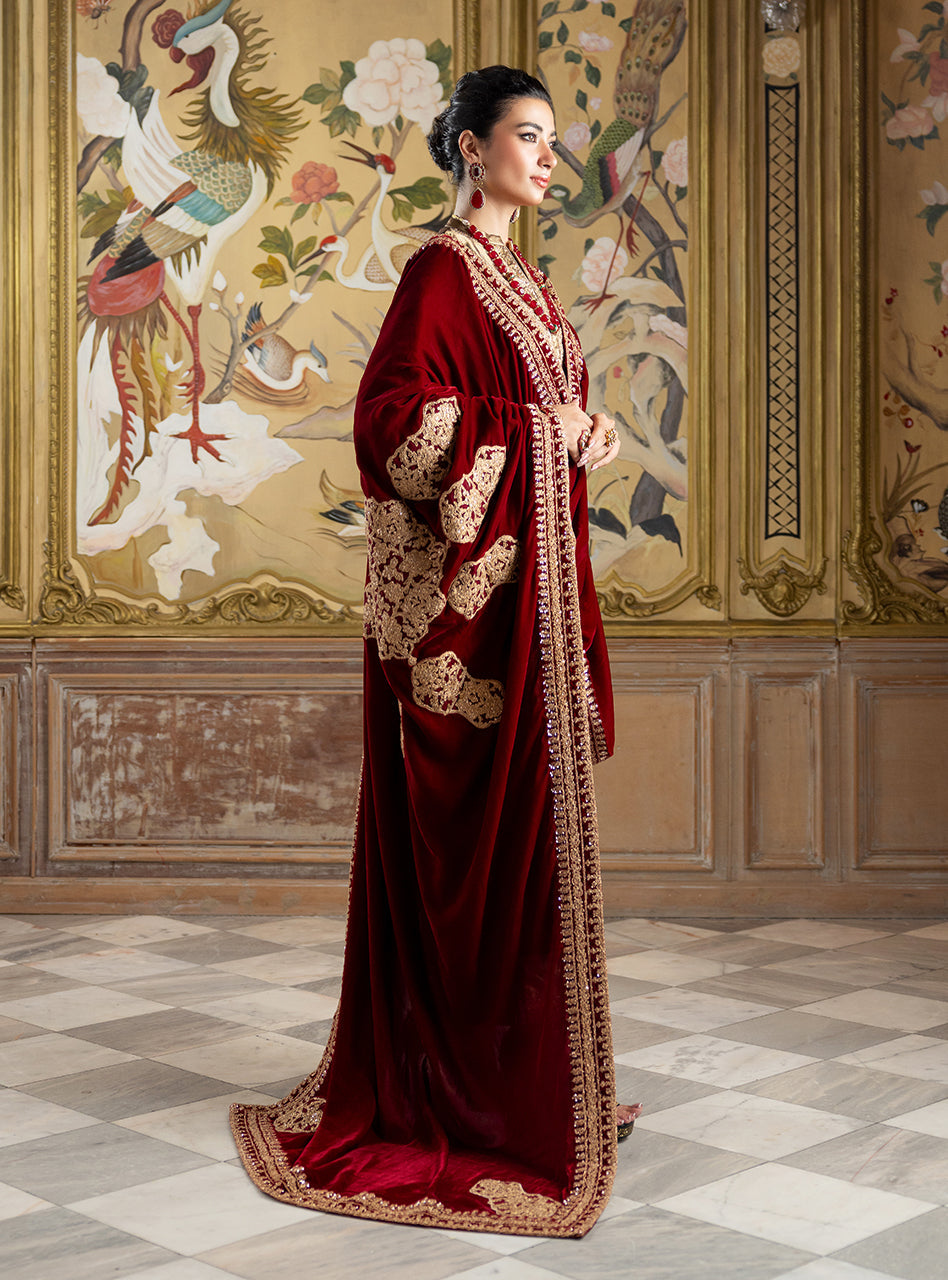 ZAINAB CHOTTANI EMBROIDERED ZARI ORGANZA VELVET - 3 PC UNSTITCHED