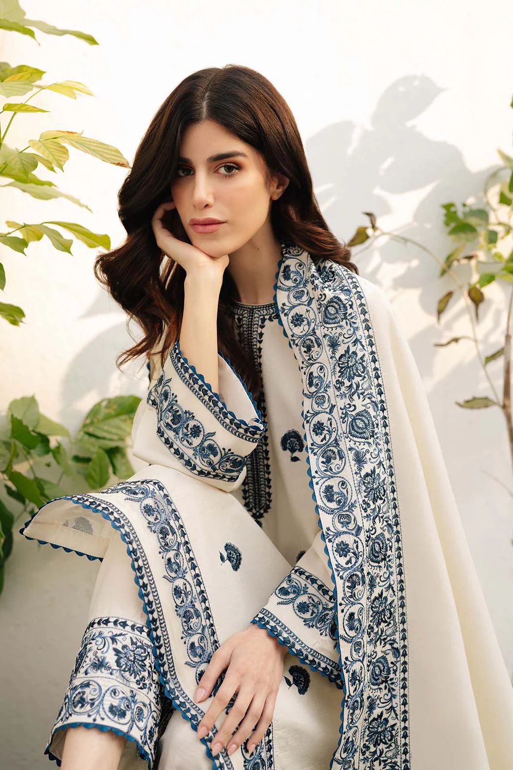 ZARQASH EMBROIDERED LAWN - 3 PC UNSTITCHED