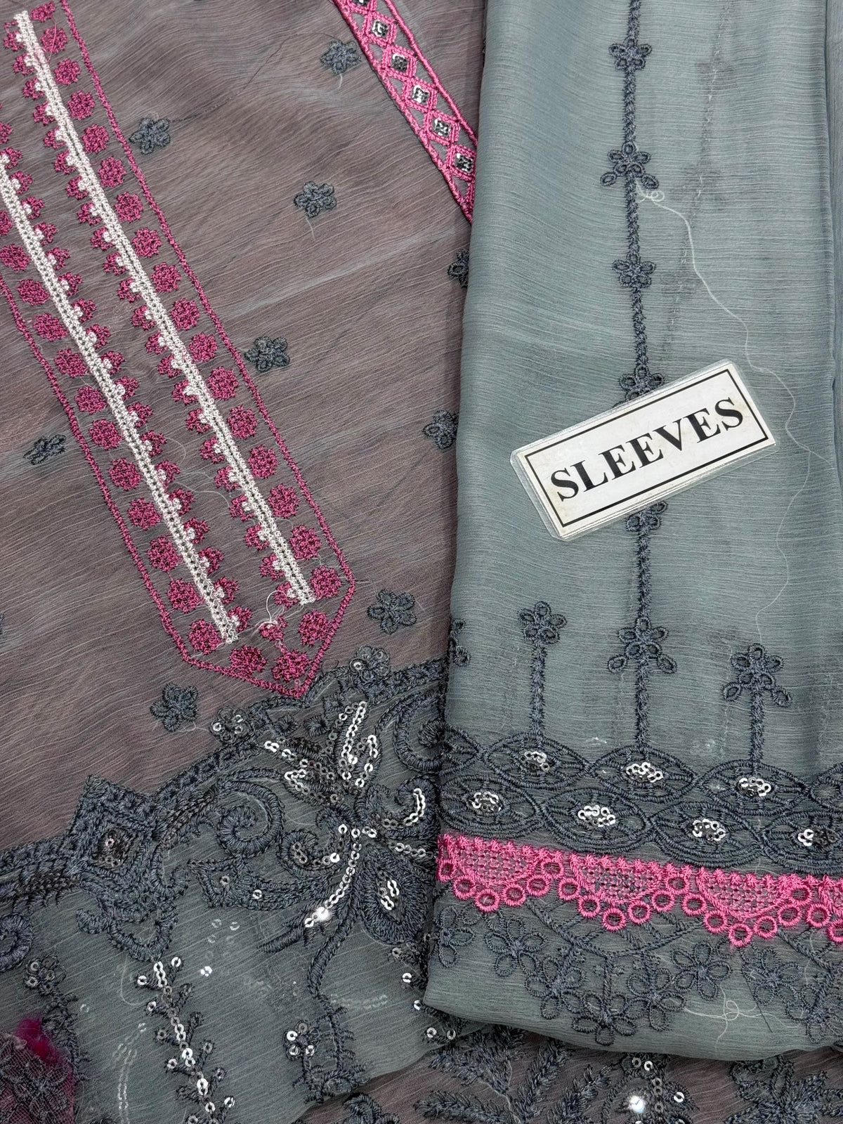 ASIM JOFA EMBROIDERED CHIFFON DRESS - 3 PC UNSTITCHED