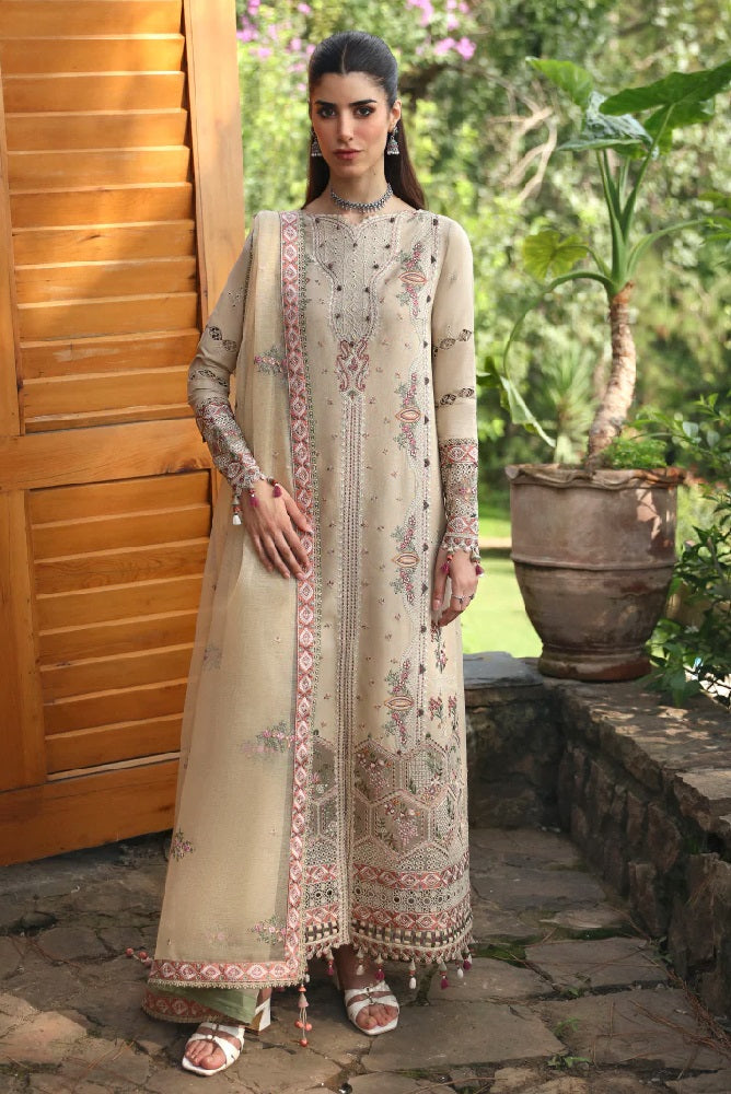 QALAMKAR LUXURY EMBROIDERED LAWN - 3 PC UNSTITCHED