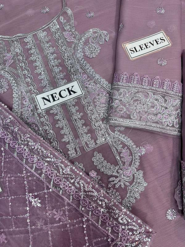 ASIM JOFA EMBROIDERED CHIFFON - 3 PC UNSTITCHED