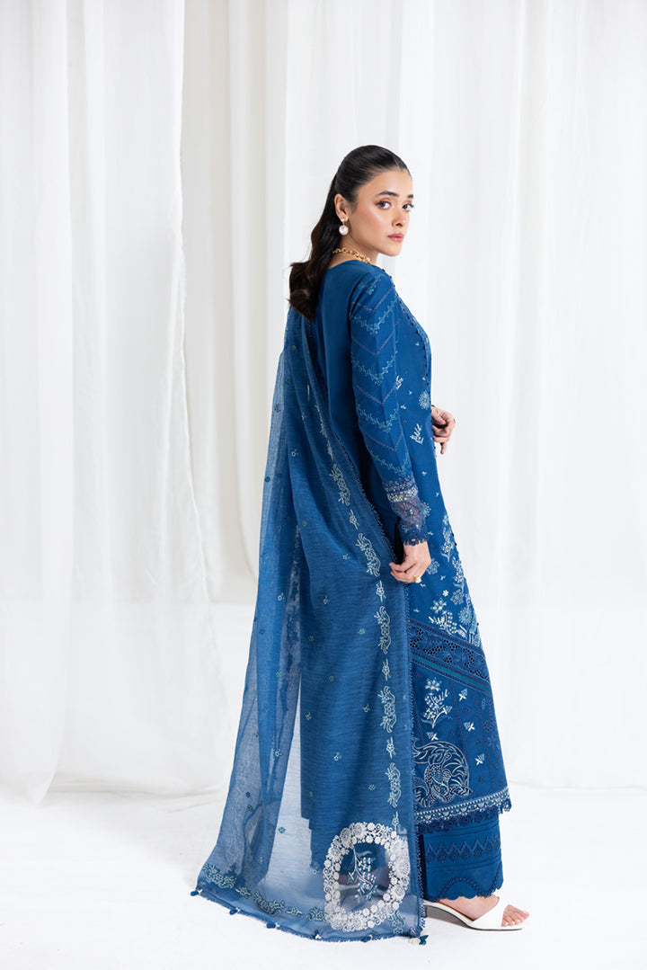 QALAMKAR LUXURY EMBROIDERED CHIKANKARI LAWN - 3 PC UNSTITCHED