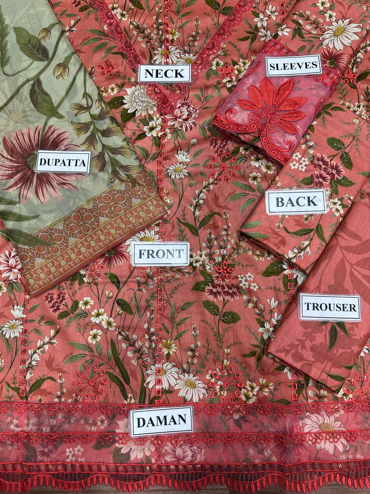 MARIA B FORMALS PRINTED EMBROIDERED CHIKANKARI LAWN - 3 PC UNSTITCHED