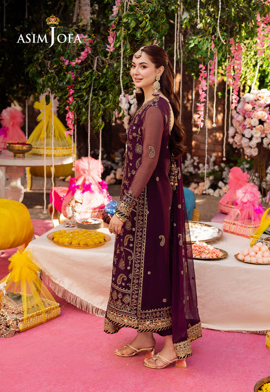 ASIM JOFA EMBROIDERED CHIFFON - 3 PC UNSTITCHED