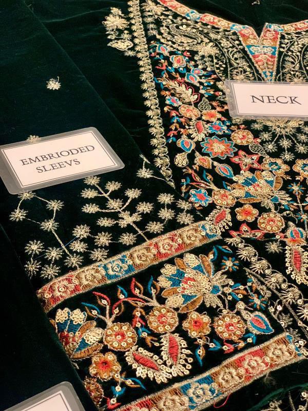 JAZMIN LUXURY 9000 MICRO VELVET EMBROIDERED - 3 PC UNSTITCHED