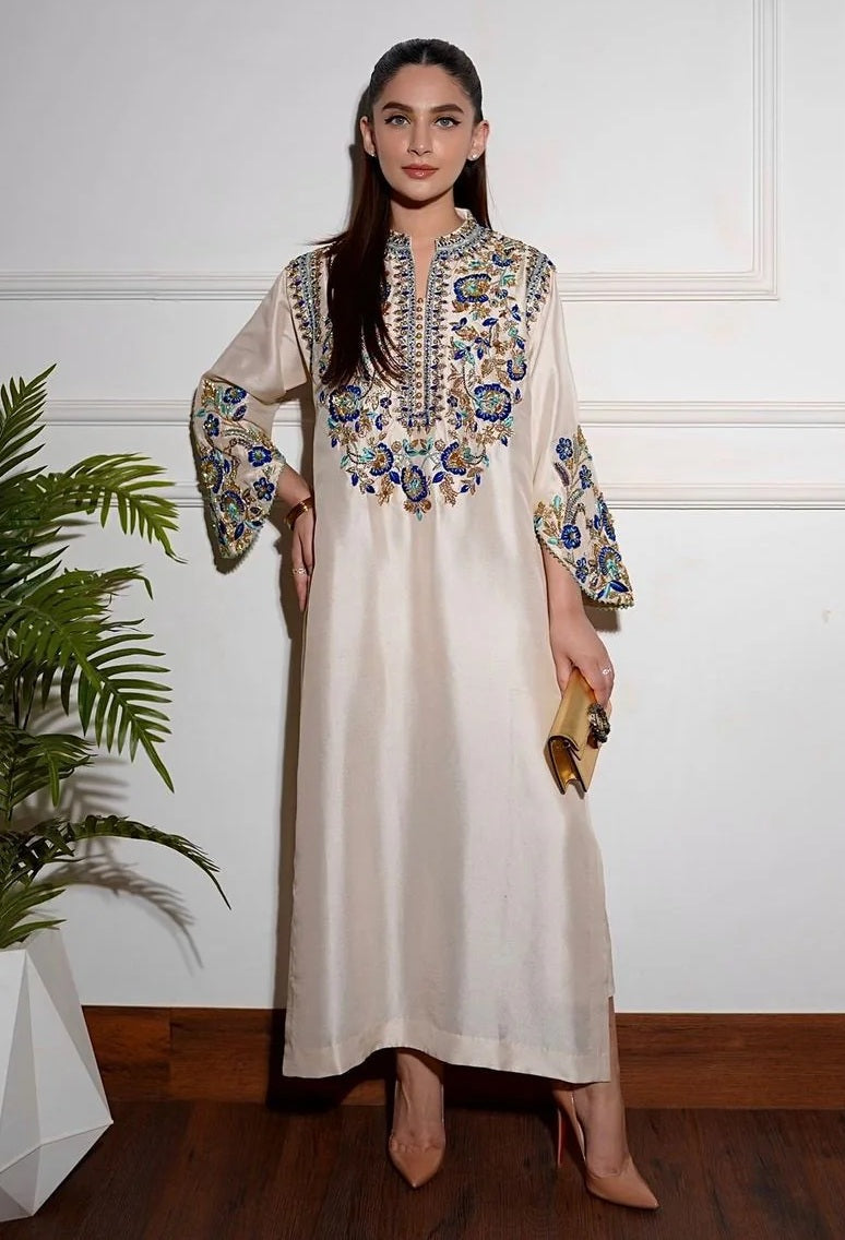 ALIZAY SAAD LUXURY EMBROIDERED RAW SILK - 3 PC UNSTITCHED