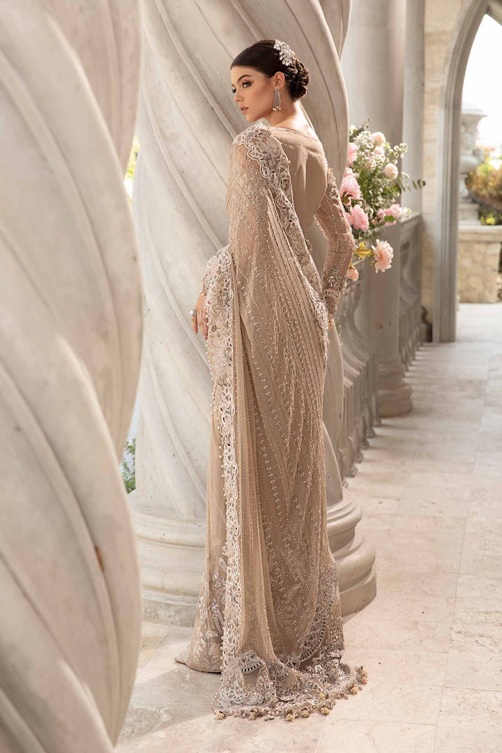 MARIA B EMBROIDERED NET SAREE - 3 PC UNSTITCHED