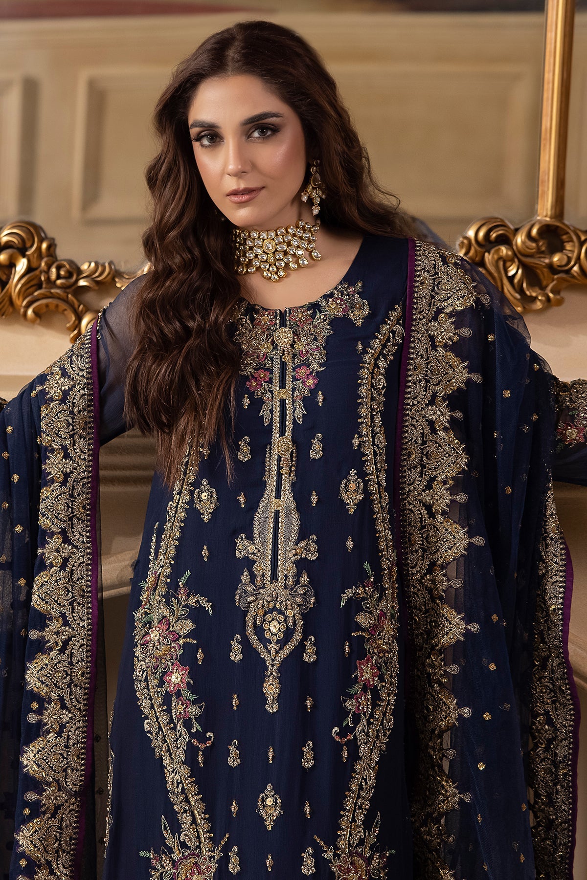 CHARIZMA LUXURY EMBROIDERED CHIFFON - 3 PC UNSTITCHED
