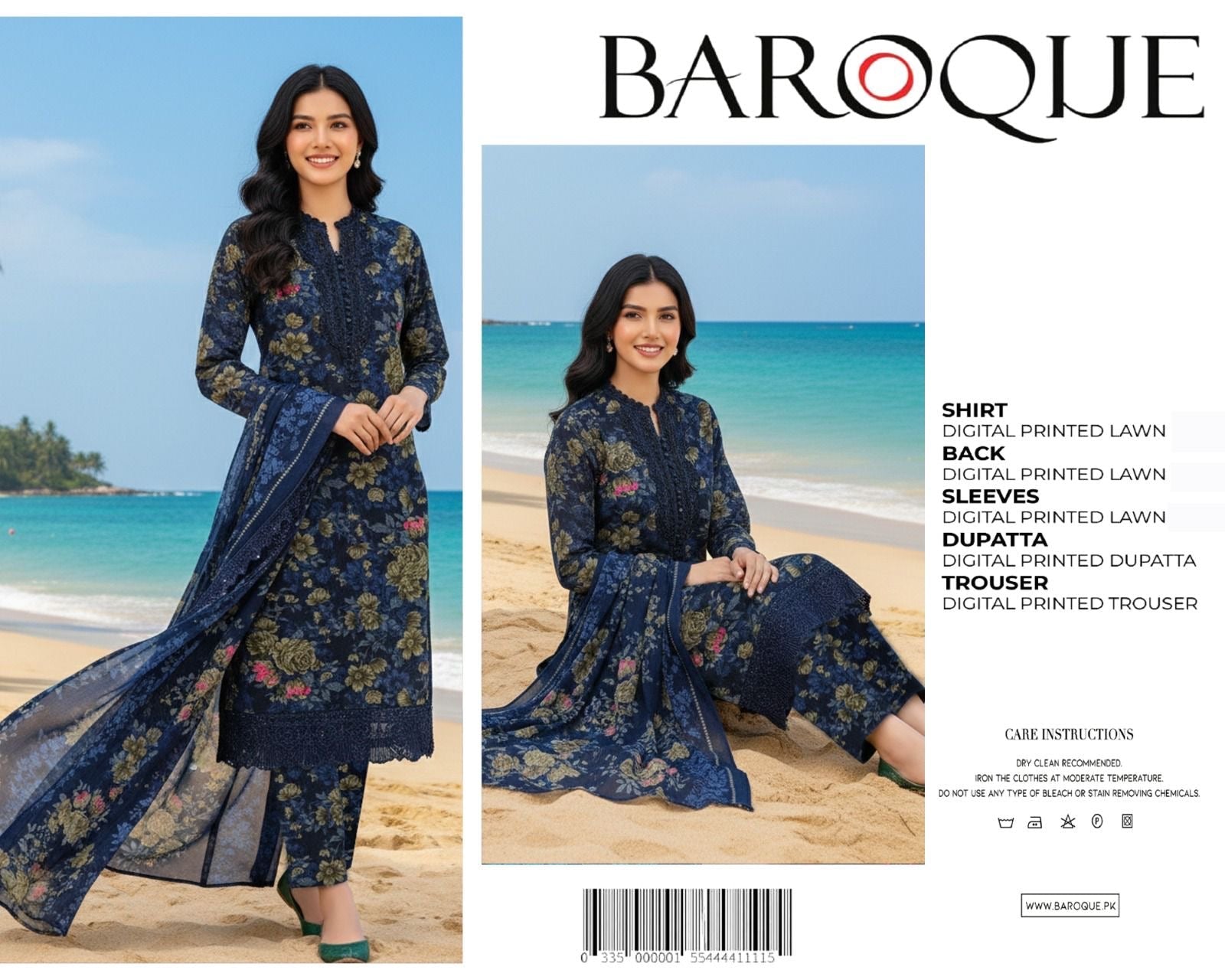 BAROQUE PRINTED FORMALS LAWN - 3 PC UNSTITCHED