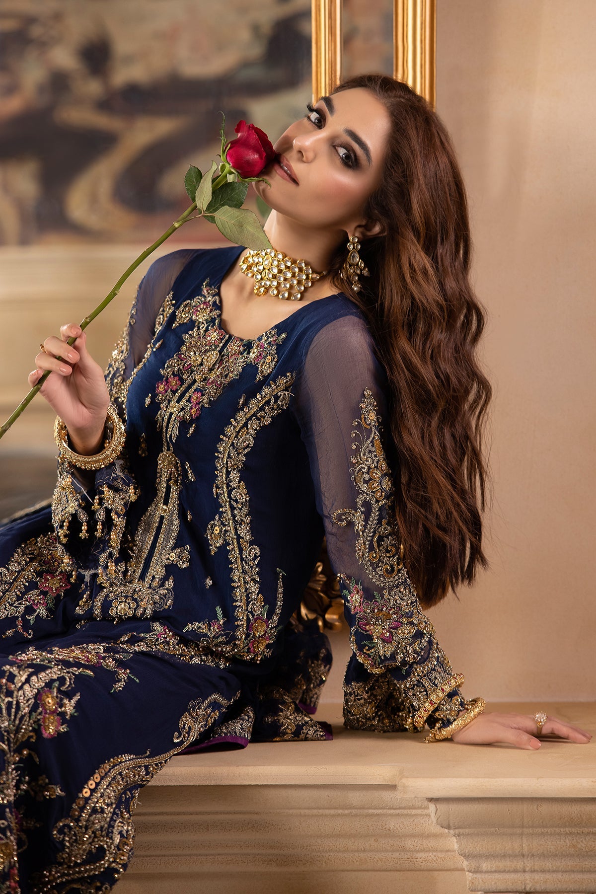 CHARIZMA LUXURY EMBROIDERED CHIFFON - 3 PC UNSTITCHED