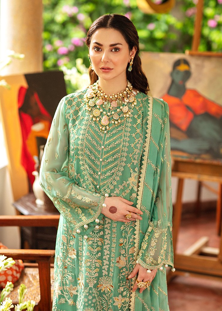 AFROZEH SHENHAI CHIFFON WEDDING EMBROIDERED - 3 PC UNSTITCHED