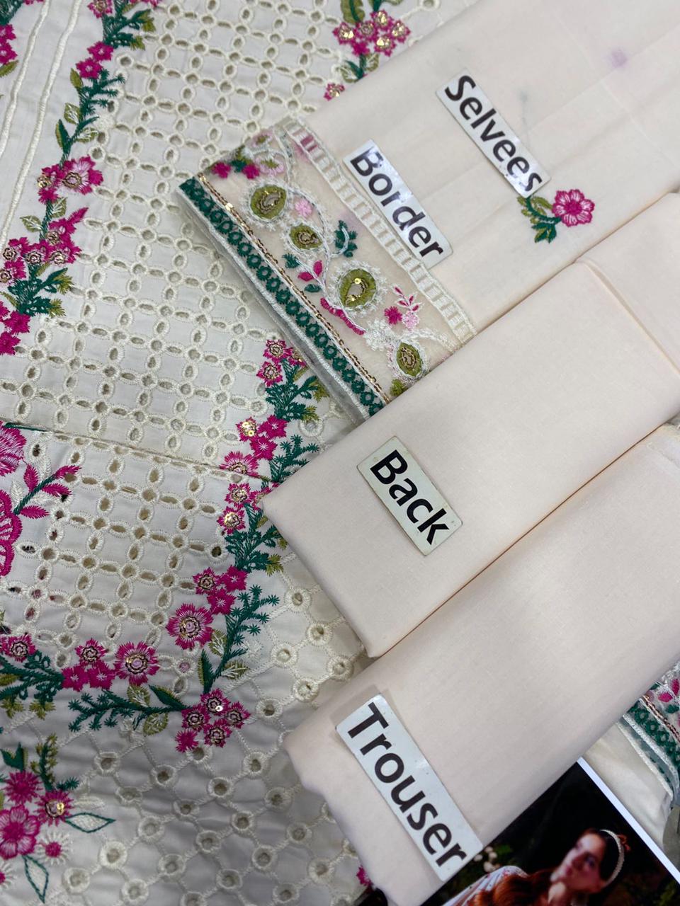 MAHNUR EMBROIDERED CHIKANKARI LAWN - 3 PC UNSTITCHED