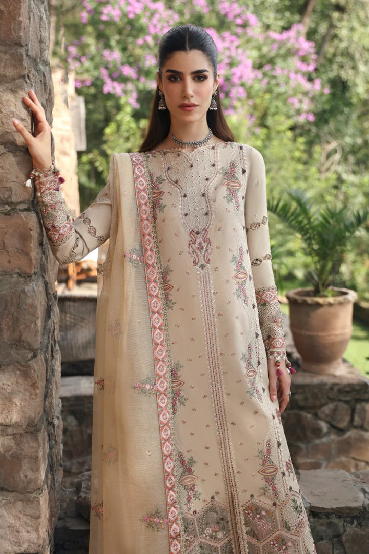 QALAMKAR LUXURY EMBROIDERED LAWN - 3 PC UNSTITCHED