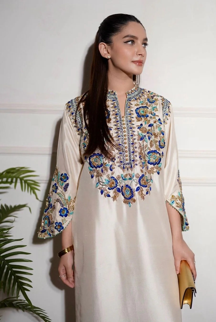 ALIZAY SAAD LUXURY EMBROIDERED RAW SILK - 3 PC UNSTITCHED