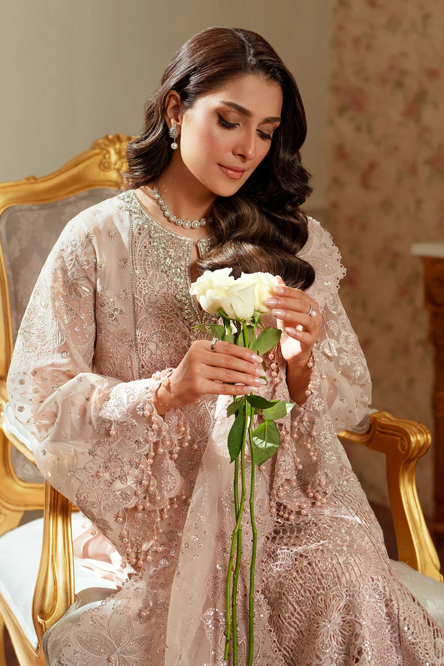 BAROQUE CHANTELLE EMBROIDERED ORGANZA - 3 PC UNSTITCHED