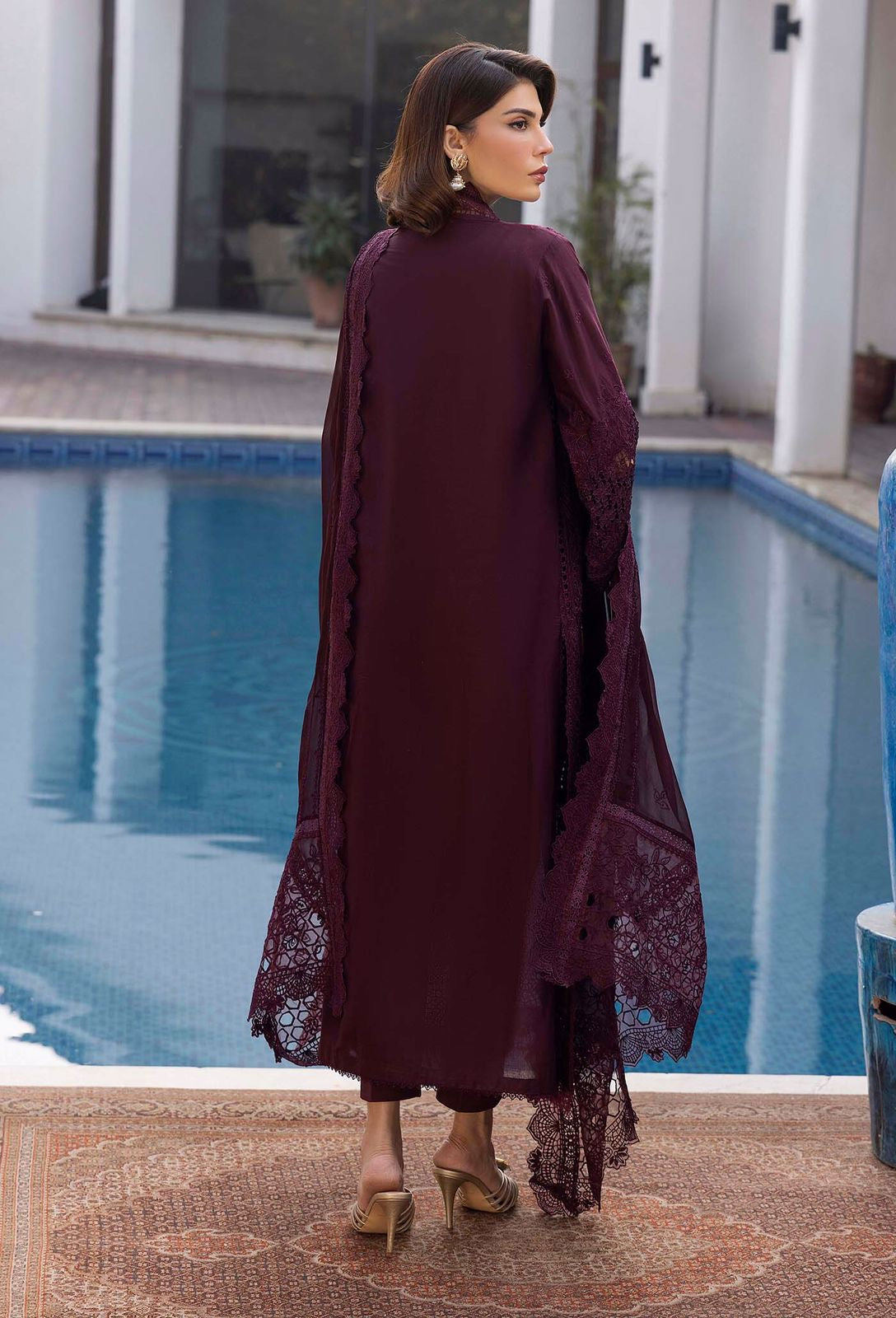 ADAN LIBAS EMBROIDERED CHIKANKARI LAWN - 3 PC UNSTITCHED