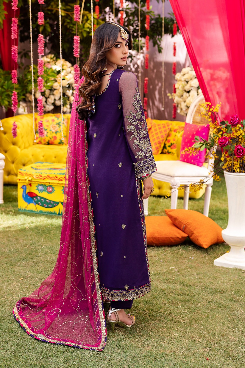 ASIM JOFA LUXURY EMBROIDERED SEMI PURE CHIFFON - 3 PC UNSTITCHED