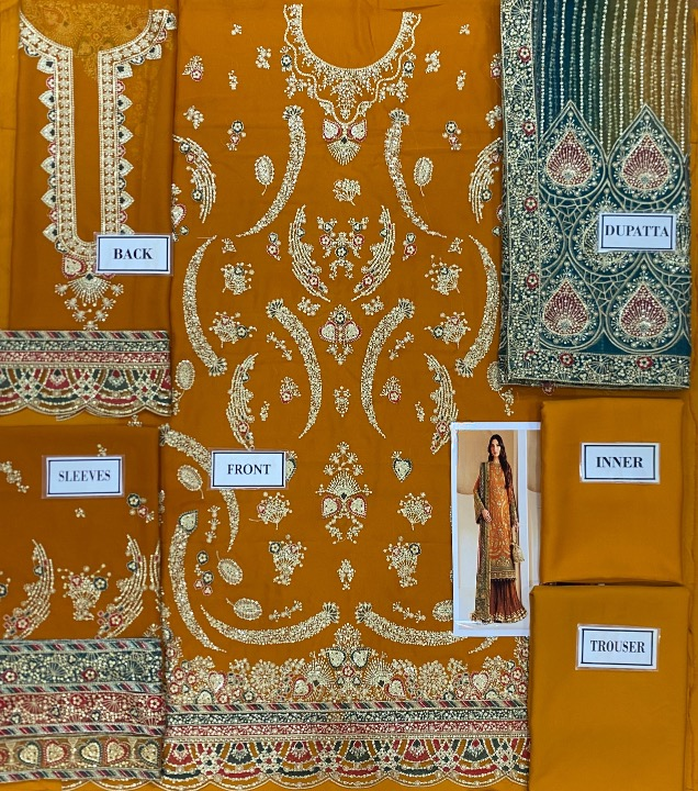 JAZMIN LUXURY EMBROIDERED CHIFFON - 3 PC UNSTITCHED