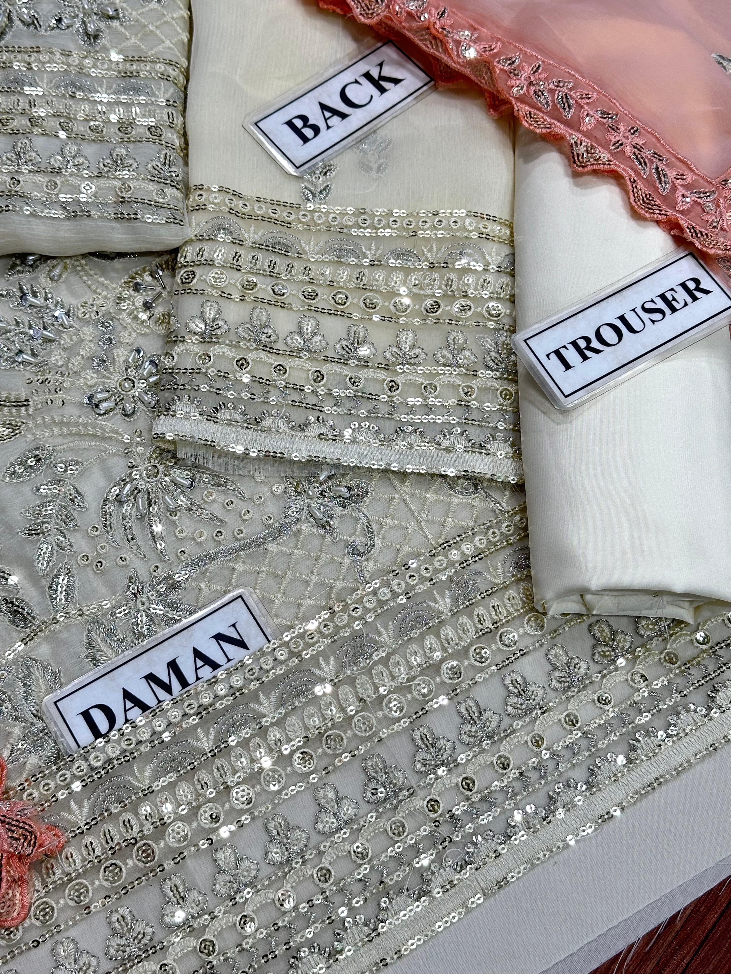 GULAAL LUXURY EMBROIDERED CHIFFON - 3 PC UNSTITCHED