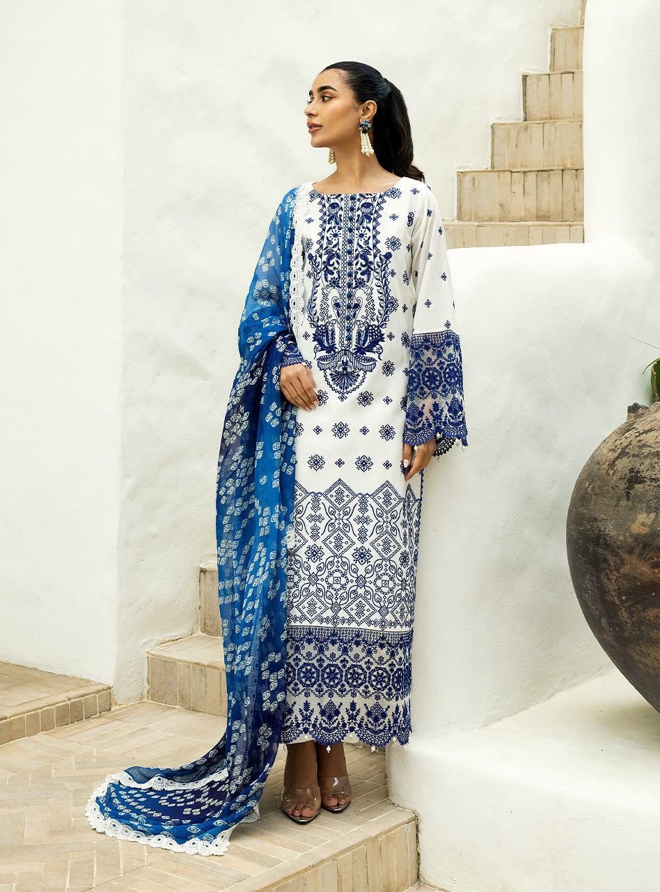 ZAINAB CHOTTANI EMBROIDERED CHIKANKARI LAWN - 3 PC UNSTITCHED