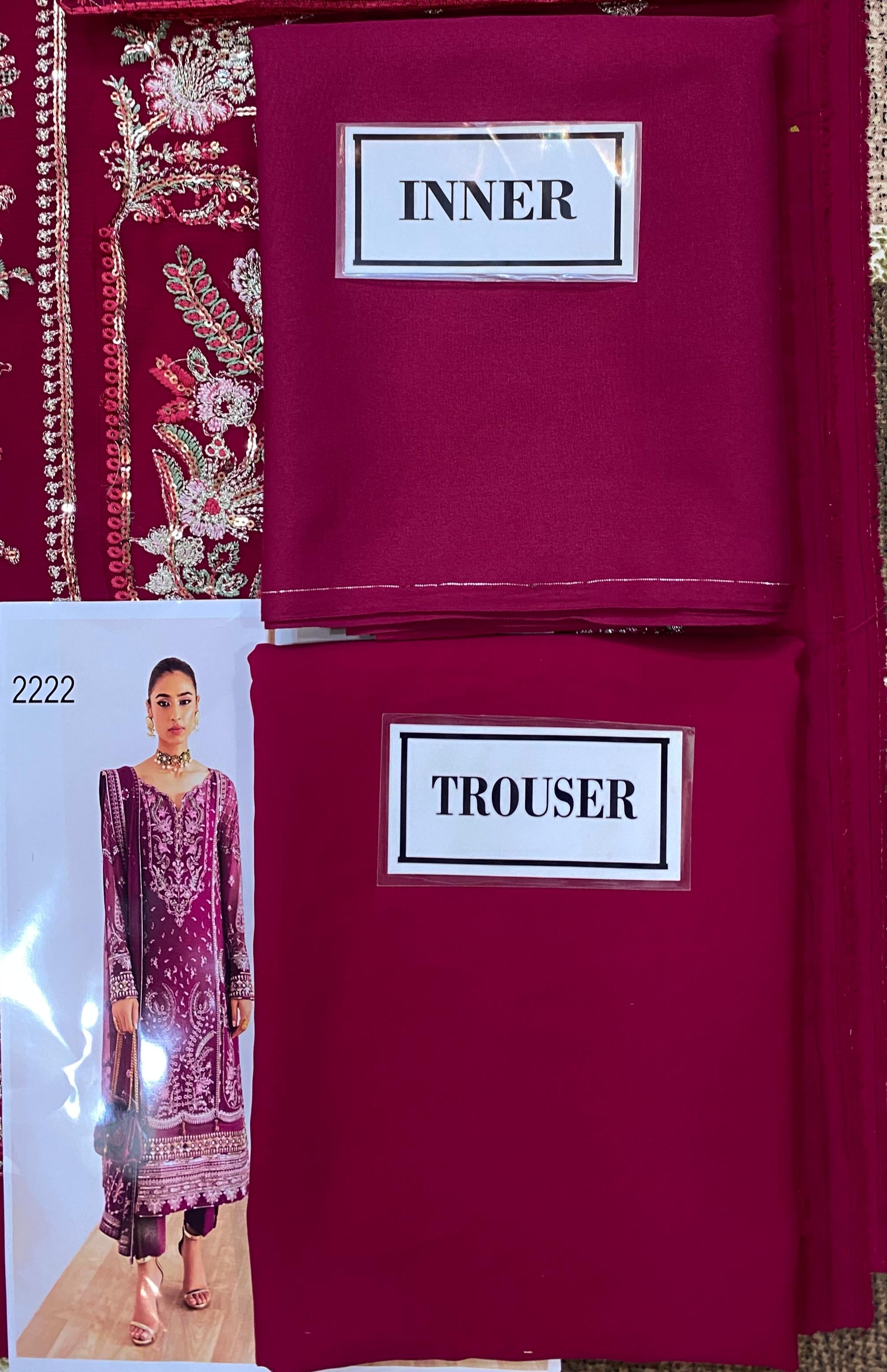 GULAAL LUXURY EMBROIDERED CHIFFON - 3 PC UNSTITCHED