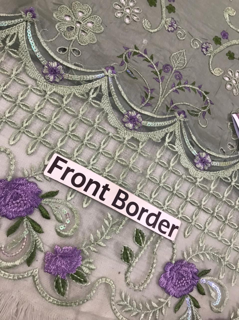 EMBROIDERED LAWN DRESS - 3 PC UNSTITCHED