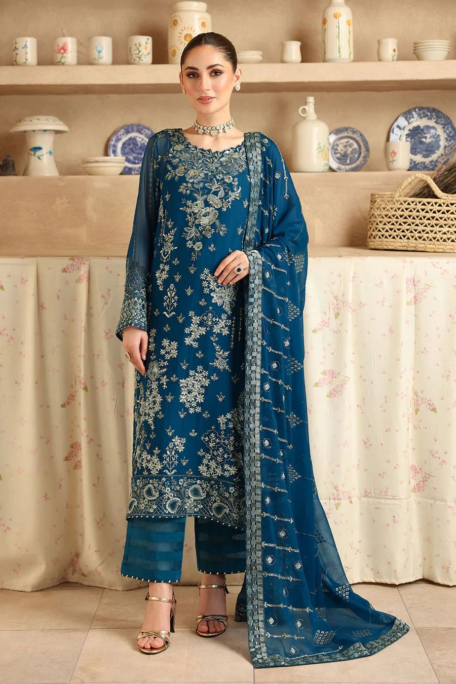 RAMSHA LUXURY EMBROIDERED CHIFFON - 3 PC UNSTITCHED