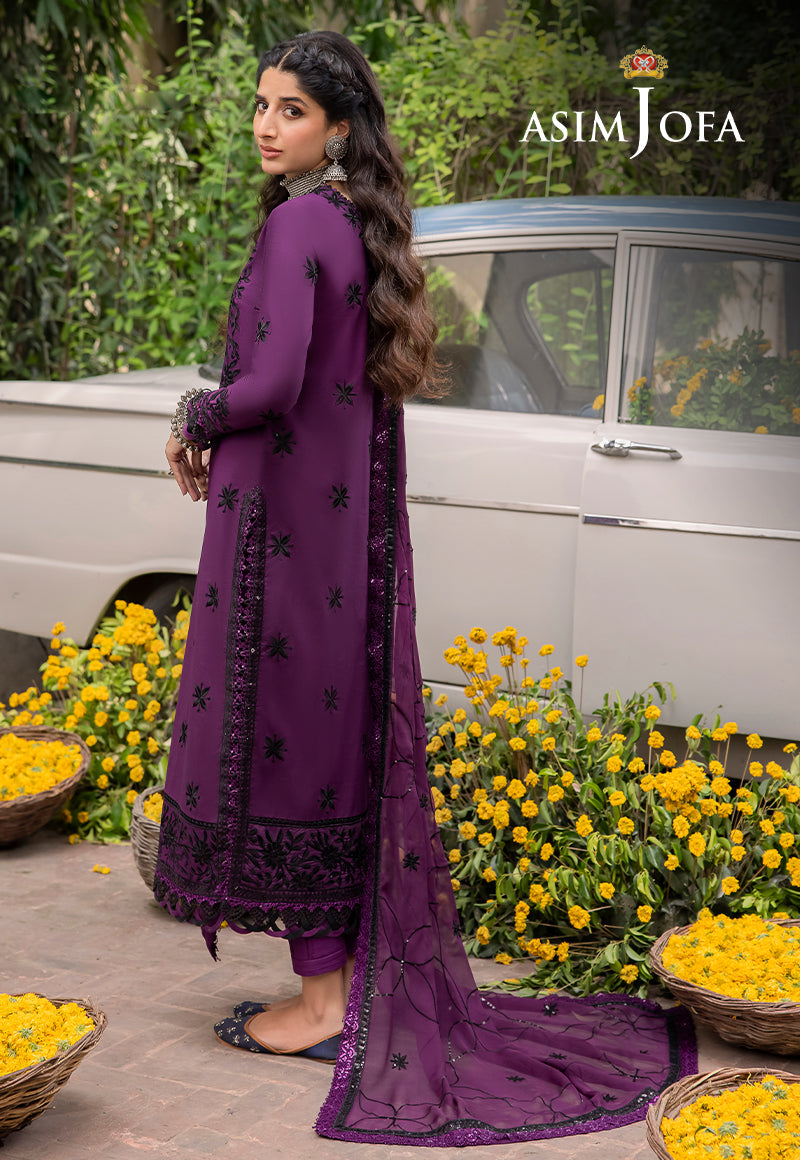 ASIM JOFA EMBROIDERED CHIFFON - 3 PC UNSTITCHED