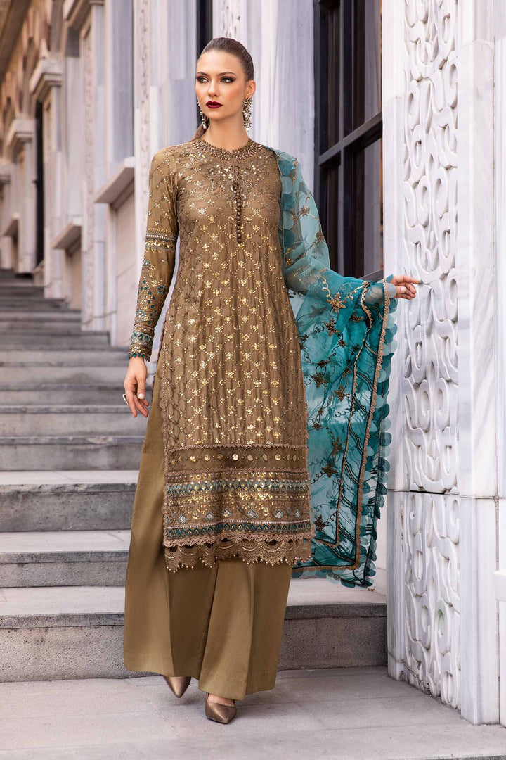 MARIA B LUXURY WEDDING EMBROIDERED RAW SILK - 3 PC UNSTITCHED