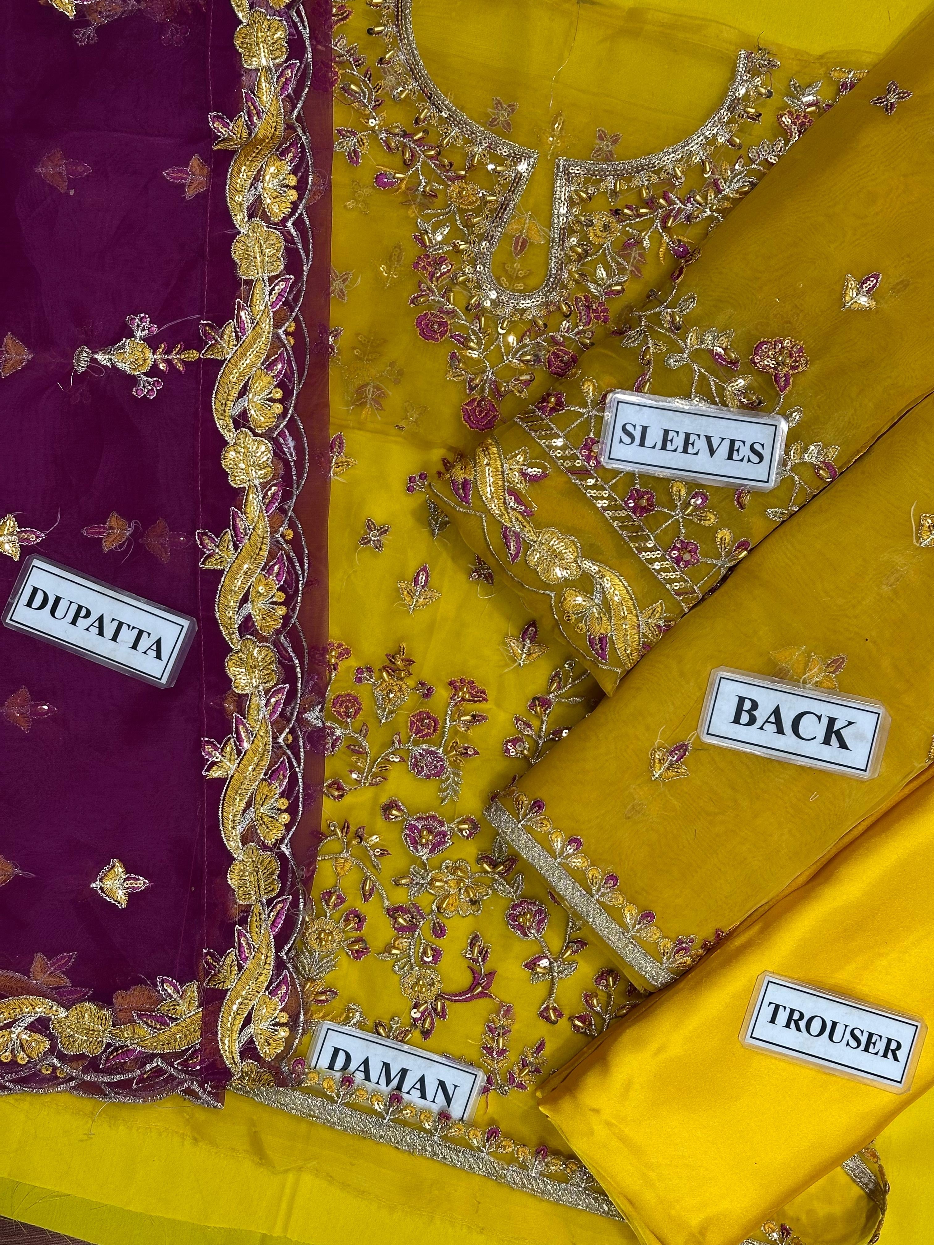 ASIM JOFA EMBROIDERED ORGANZA - 3 PC UNSTITCHED