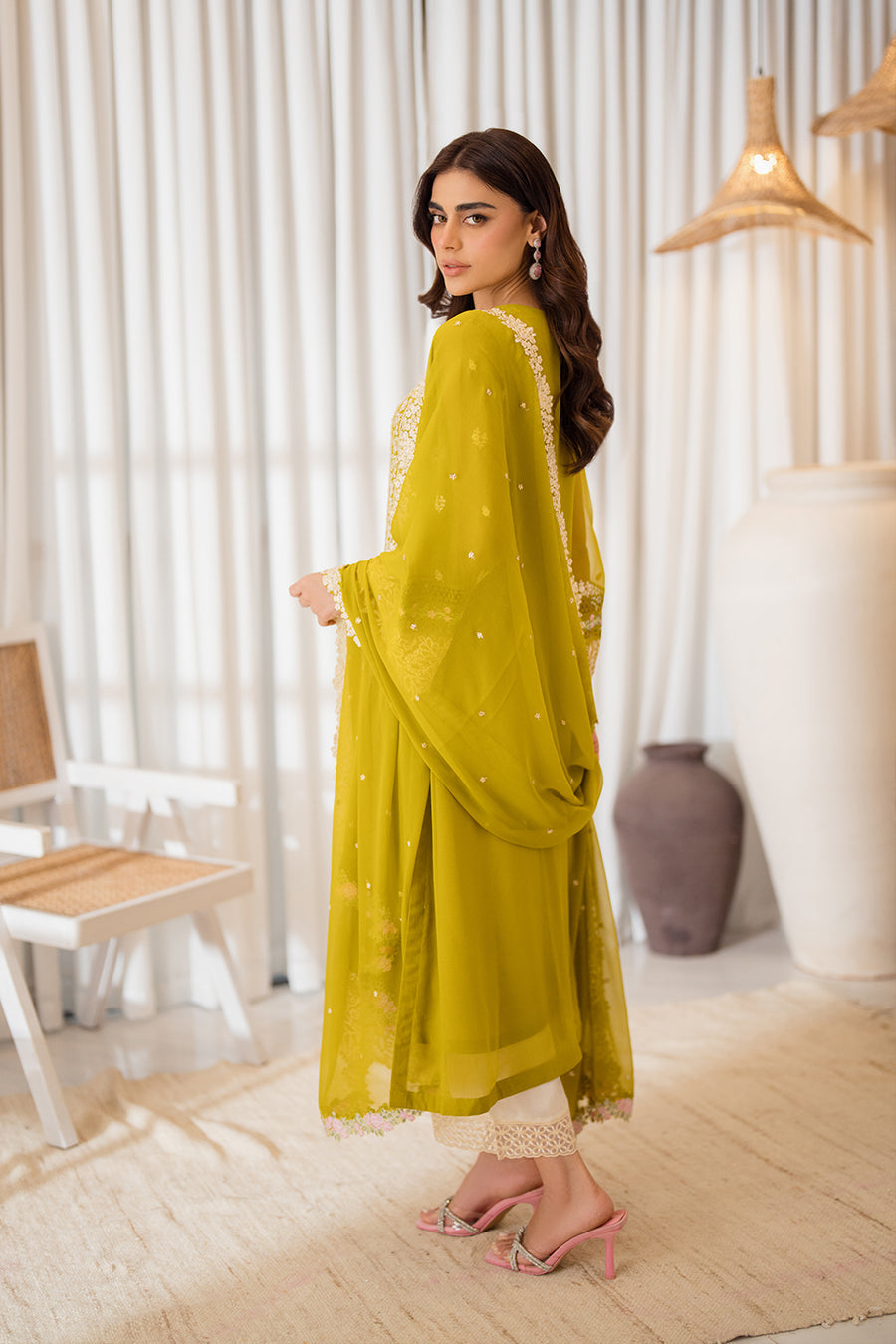 AZURE EMBROIDERED CHIFFON - 3 PC UNSTITCHED