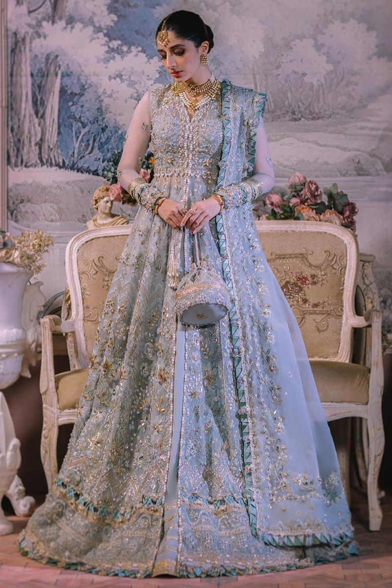 ELAN LUXURY HANDMADE BRIDAL WEDDING EMBROIDERED ORGANZA - 3 PC UNSTITCHED